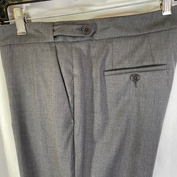 Incotex Lightweight Wool Pants Size 12 Gray Straight Leg Cuffs Military Inspired - Picture 5 of 16